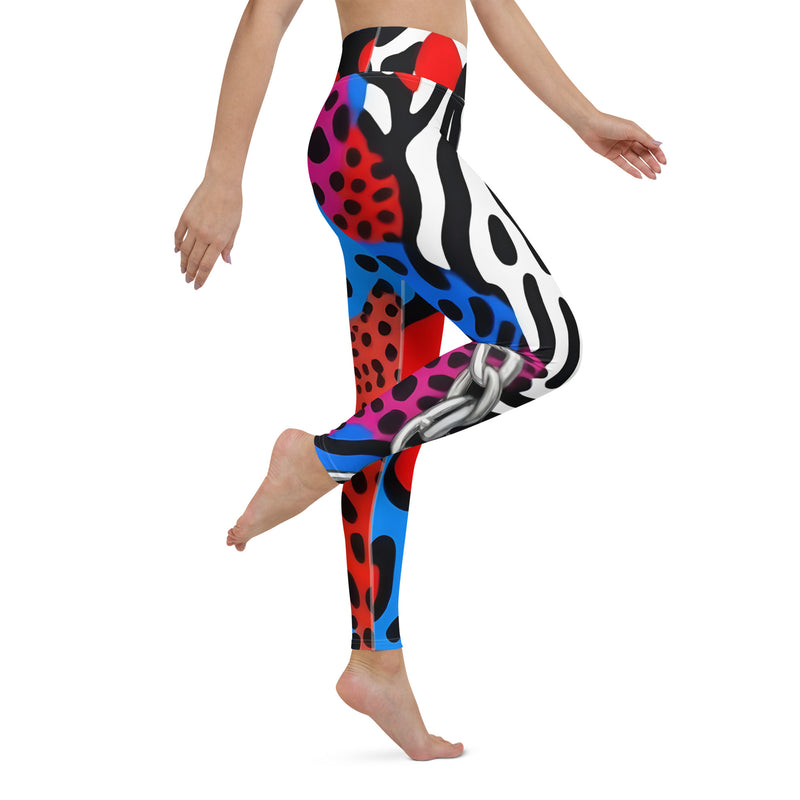 Latina Rocks Blue/Red Design Yoga Leggings