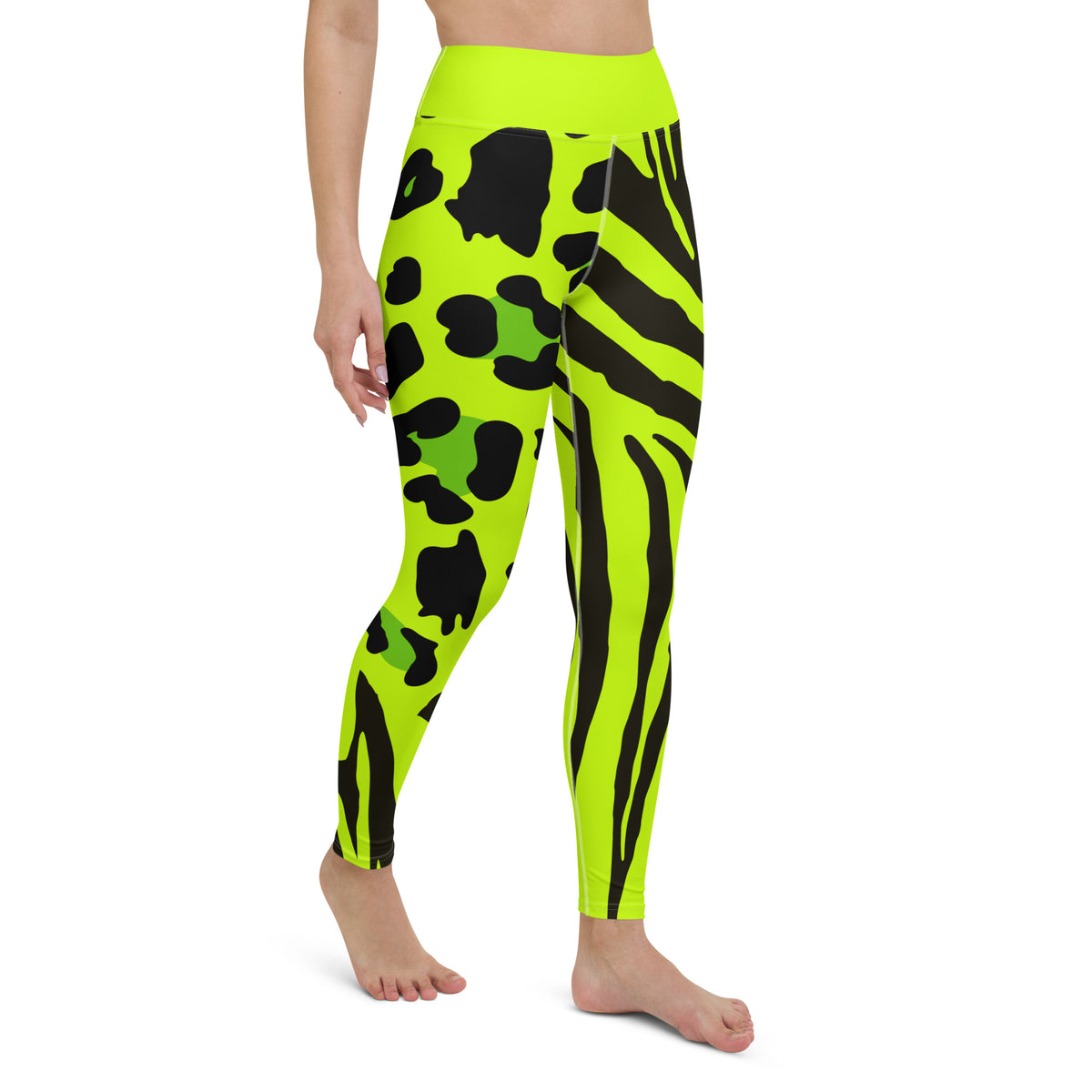 Latina Rocks Lime Green Animal Print Yoga Leggings