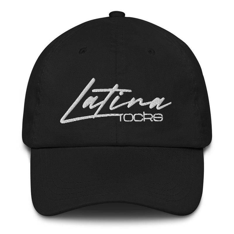 Latina Rocks White on Black Dad hat