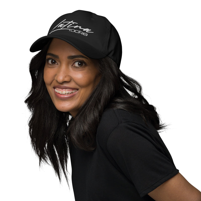 Latina Rocks White on Black Dad hat