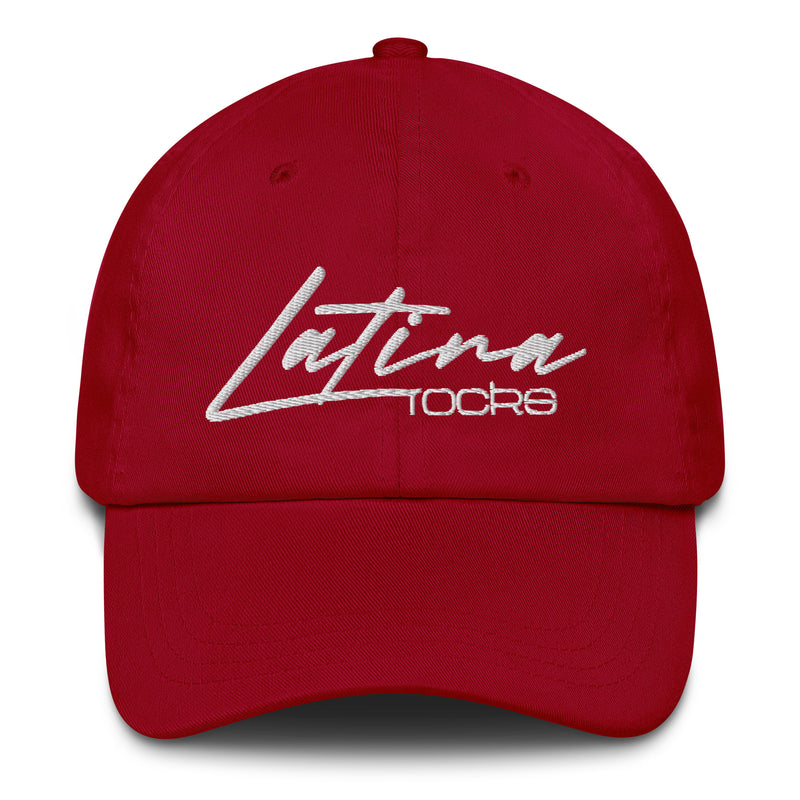 Latina Rocks White on Black Dad hat