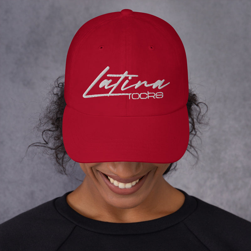 Latina Rocks White on Black Dad hat