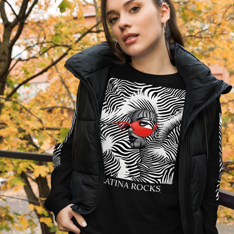 Latina Fashion- 80's Artsy Wild Women's Long Sleeve Tee