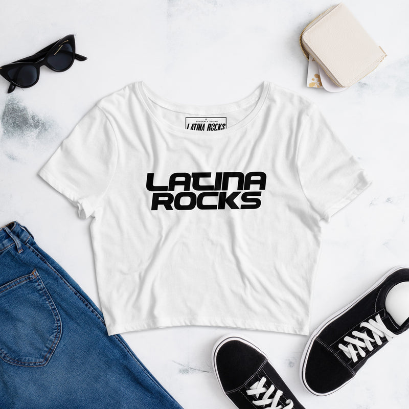 Latina Rocks Script Women’s Crop Tee