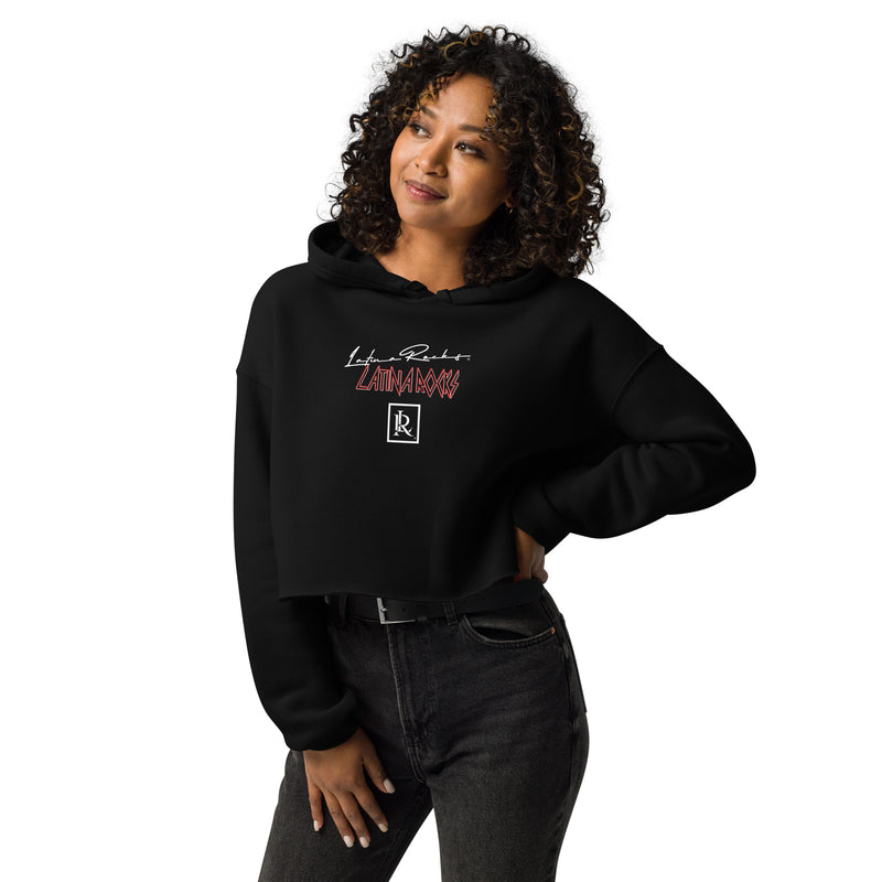 Latina Fashion- Latina Rocks Script Crop Hoodie