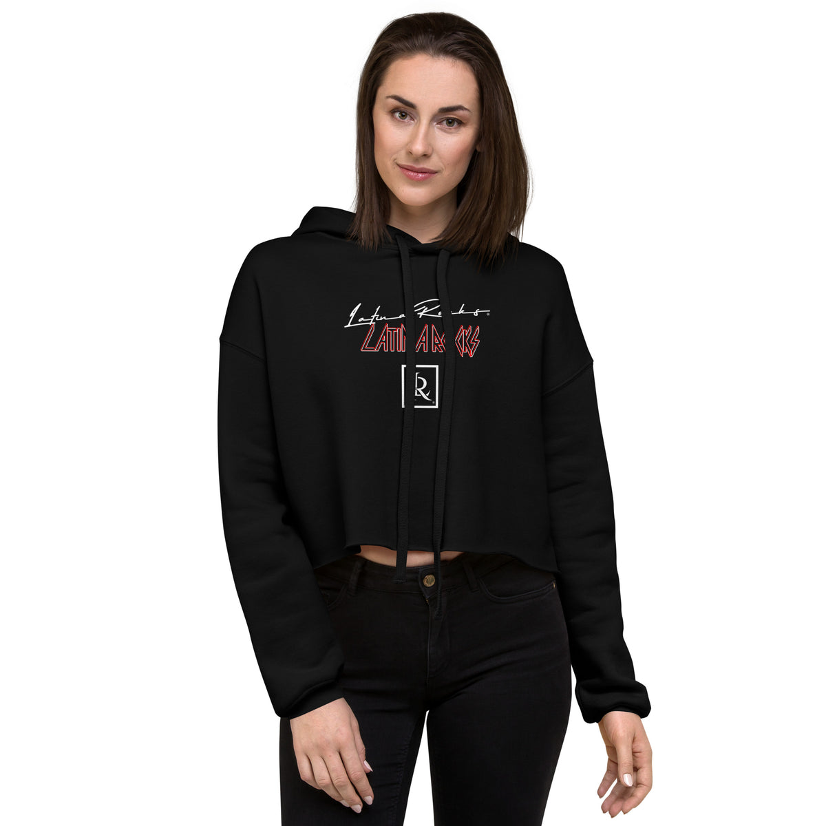 Latina Fashion- Latina Rocks Script Crop Hoodie