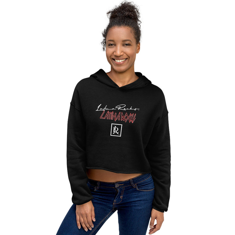 Latina Fashion- Latina Rocks Script Crop Hoodie