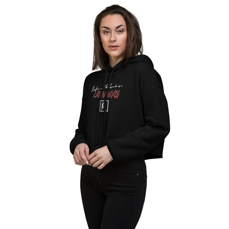 Latina Fashion- Latina Rocks Script Crop Hoodie