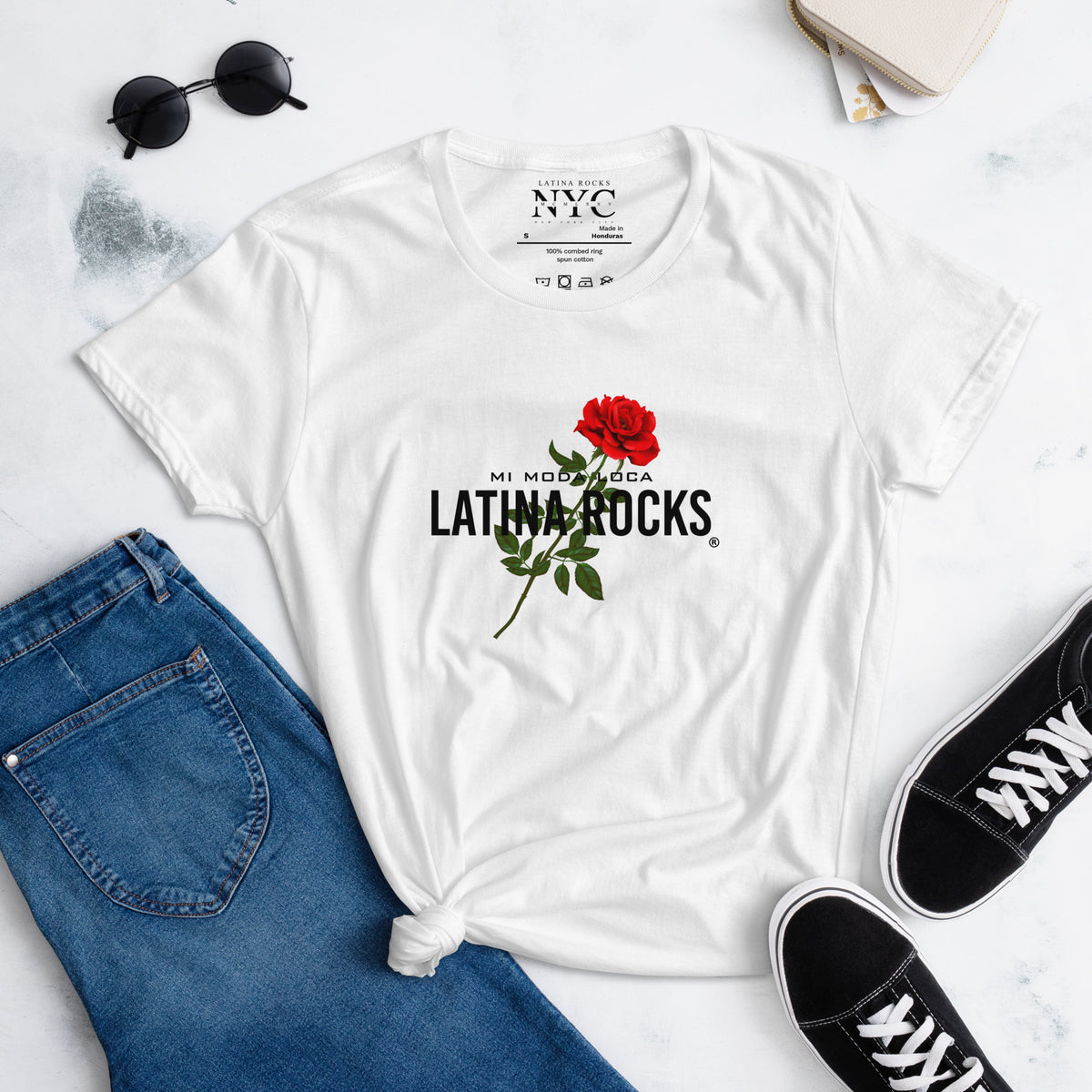 Latina Fashion- Latina Rocks Basic Women's Short Sleeve T-Shirt