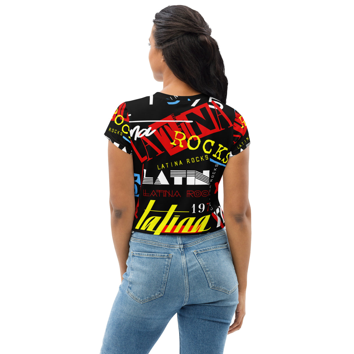 Latina Rocks Text Script Crop Top