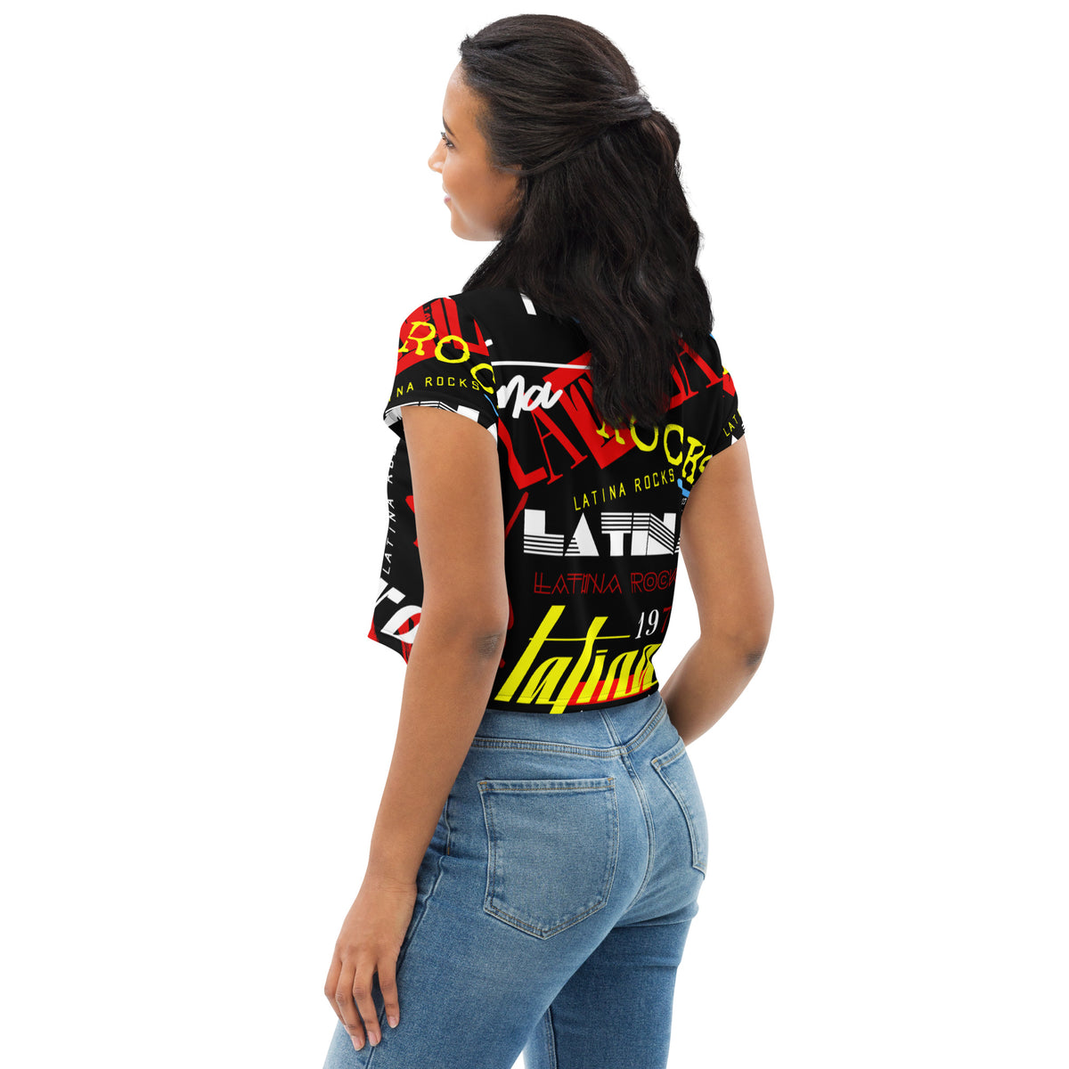 Latina Rocks Text Script Crop Top