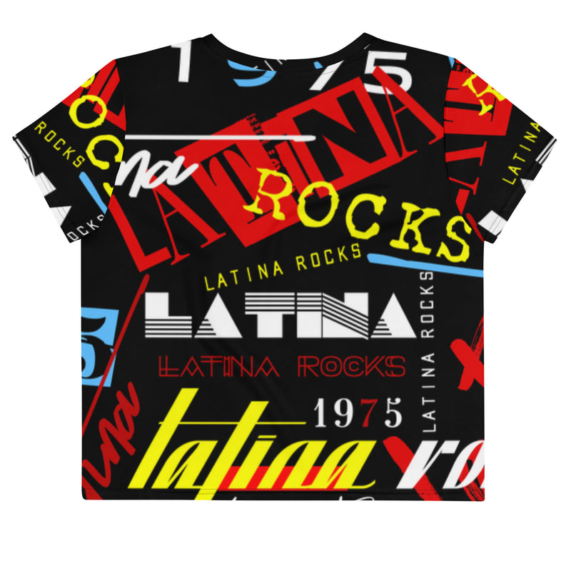 Latina Rocks Text Script Crop Top