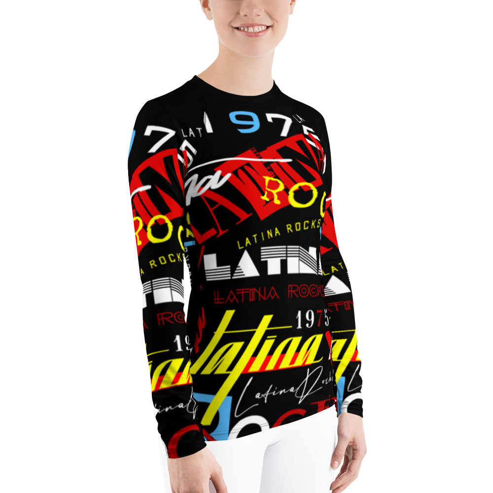 Latina Rocks Text Script Women's Long Sleeve Shirt