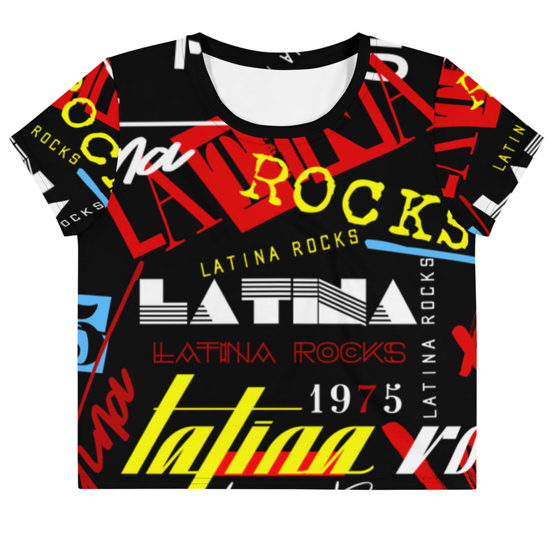 Latina Rocks Text Script Crop Top