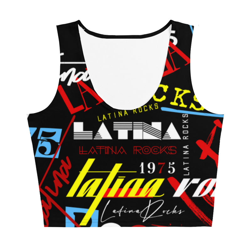 Latina Rocks Text Script Tight Crop Top